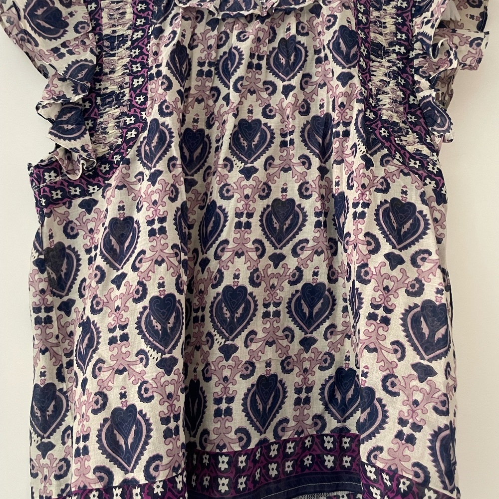 Sea New York, purple floral top, size XS